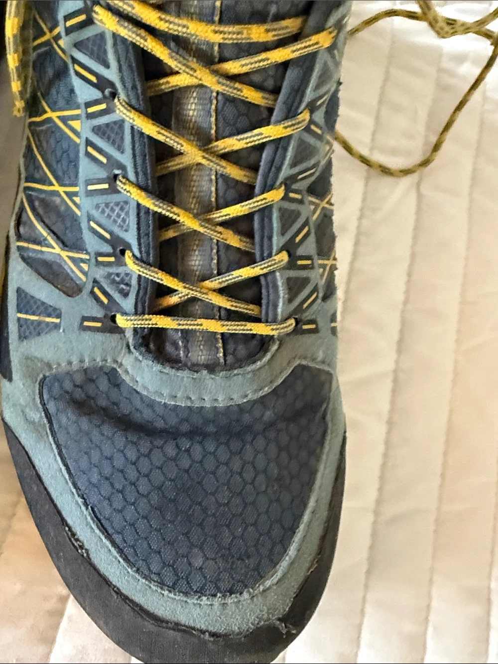 Asolo Blue and Yellow Men's Hiking Boots,